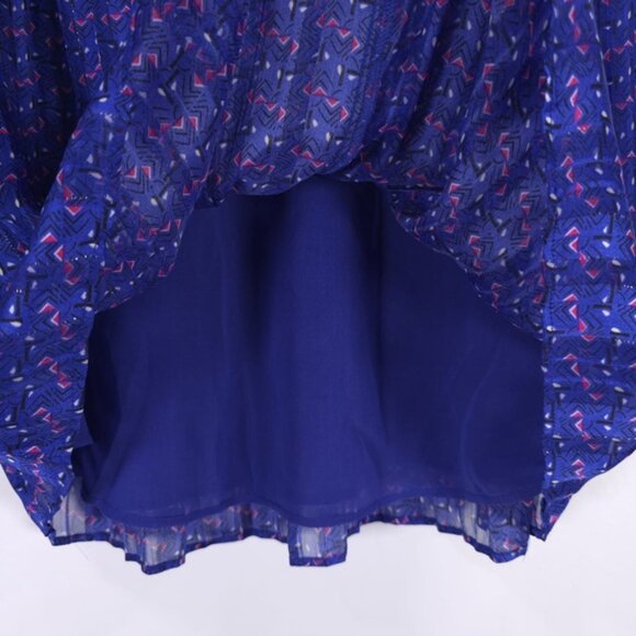 NWOT Maison d'Amélie Skirt Blue Satin Pleated Royal Semi Sheer Silky Twee SMALL - Picture 7 of 10
